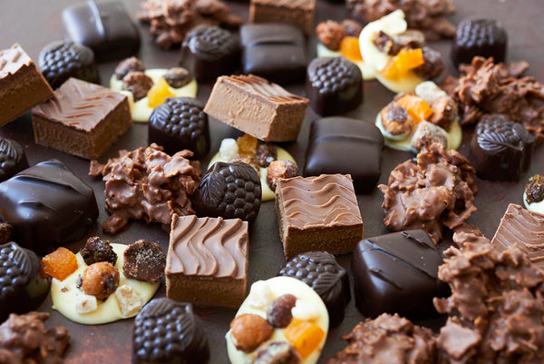 Display of finished bonbons