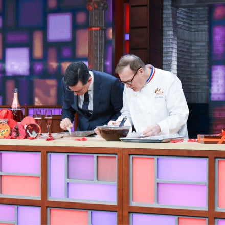 Jacques Making Chocolate Violin with Stephen Colbert 