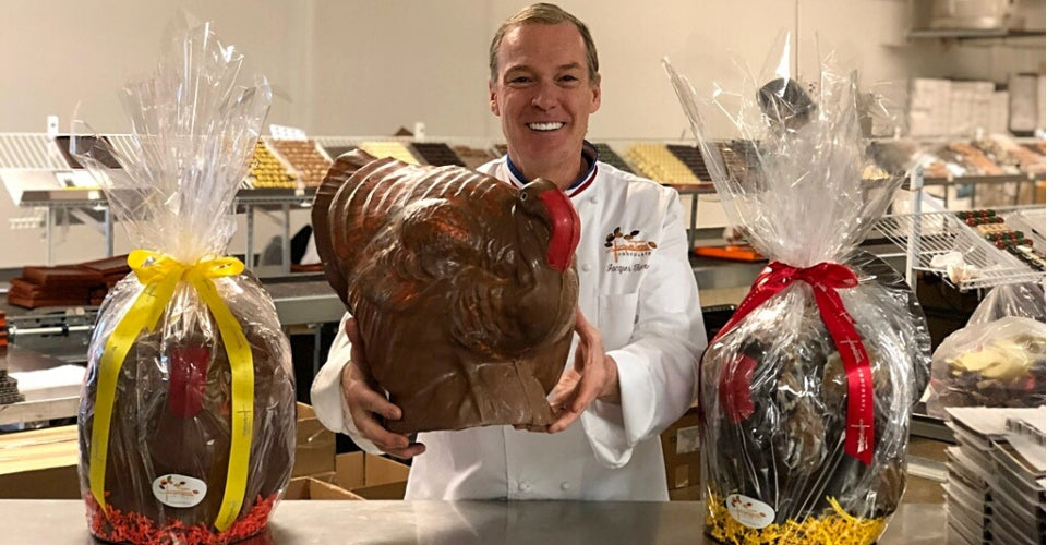 Jacques holding his large Turkey