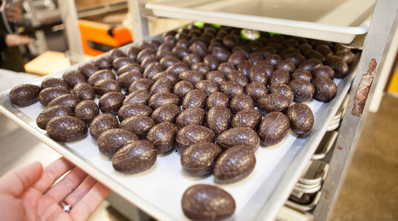 Jacques Torres Easter Eggs waiting to be wrapped