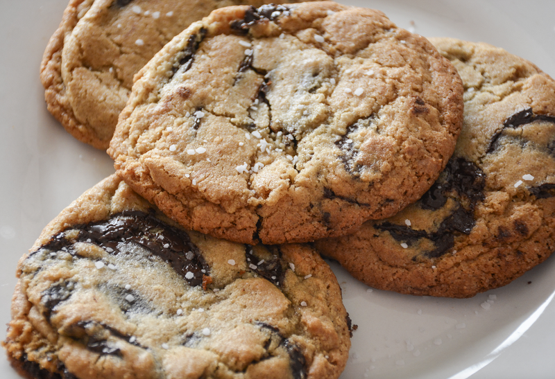 Chocolate chip cookies on a plate
